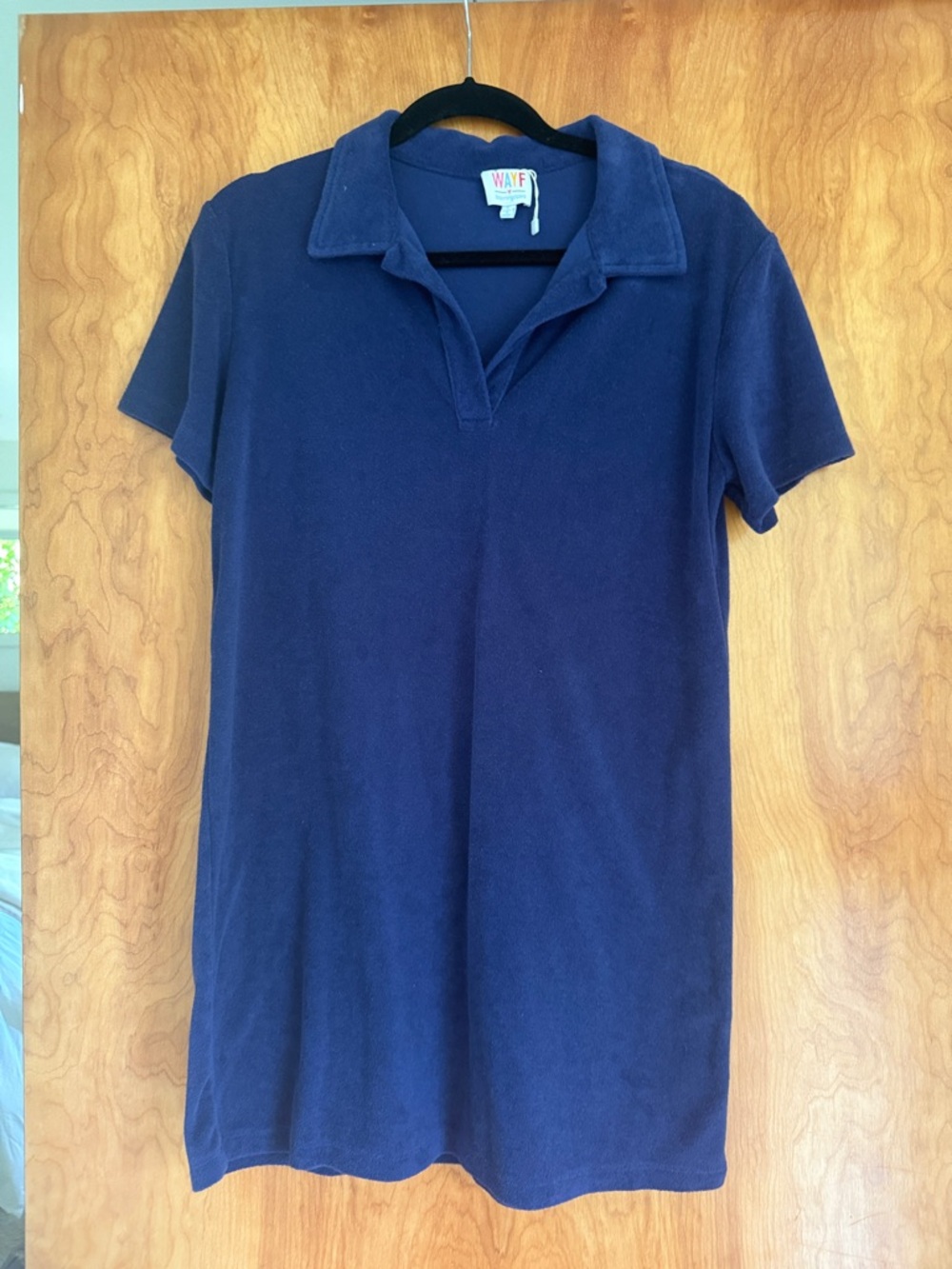 Wayf Navy Terry Polo Dress